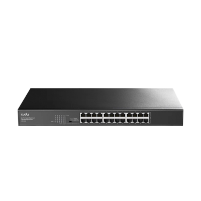 Picture of CUDY GS1024E 24-Port Gigabit Rackmount Light Managed Switch - 24× GbE Ports - Web Management, SNMP - VLAN (802.1Q/MTU/Voice/Port-Based) - Port Mirror, Static Aggregation, etc - Managed/VLAN/Extend Preset Modes