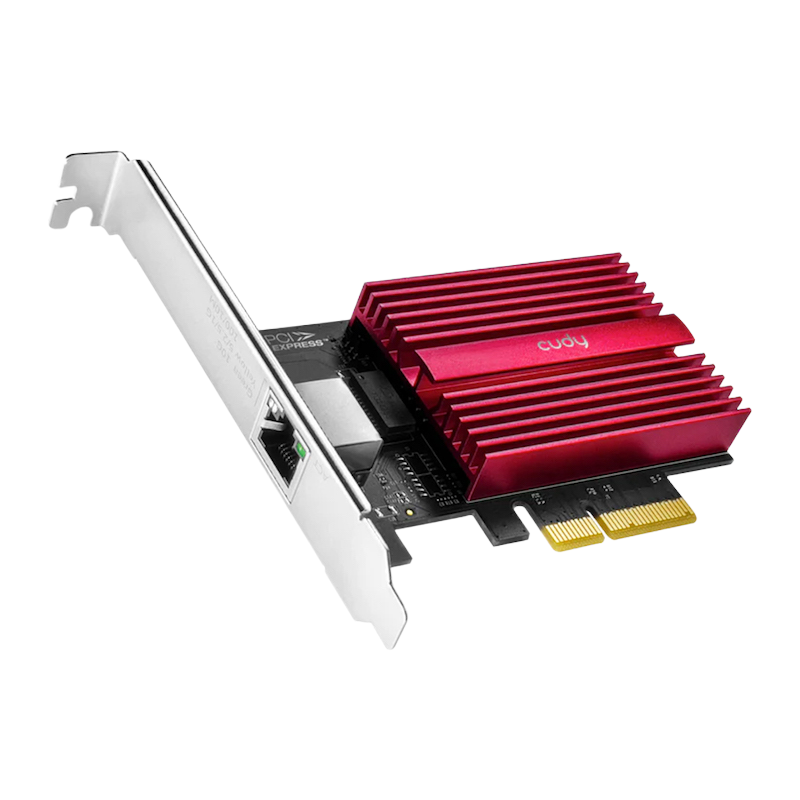 Picture of CUDY PE10G 10 Gbps PCI-E Ethernet Adapter - 10 Gbps Ethernet Port - 10G/5G/2.5G/1G/100M/10M - Wake on LAN, Flow Control - PC, Servers, Synology NAS, etc - Windows, Linux, DSM, etc