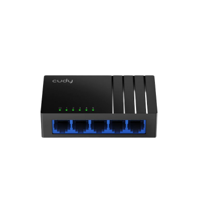 Picture of CUDY GS105D - 5-Port 10/100/1000Mbps Gigabit Desktop Switch - 5× 10/100/1000 Mbps Ports, Auto-Negotiation, Auto-MDI/MDIX - Max 140 m transmission distance with Cat 5e or higher standard cables - Power saving strategy
