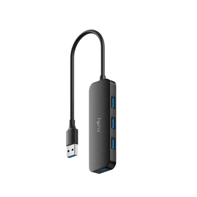 Picture of CUDY UH40A 4-Port USB 3.0 Hub - 1× Upstream USB-A Male (5 Gbps) - 4× USB-A 3.2 Gen 1 (5 Gbps) - Universal Compatibility - 34 g (1.2 oz.)