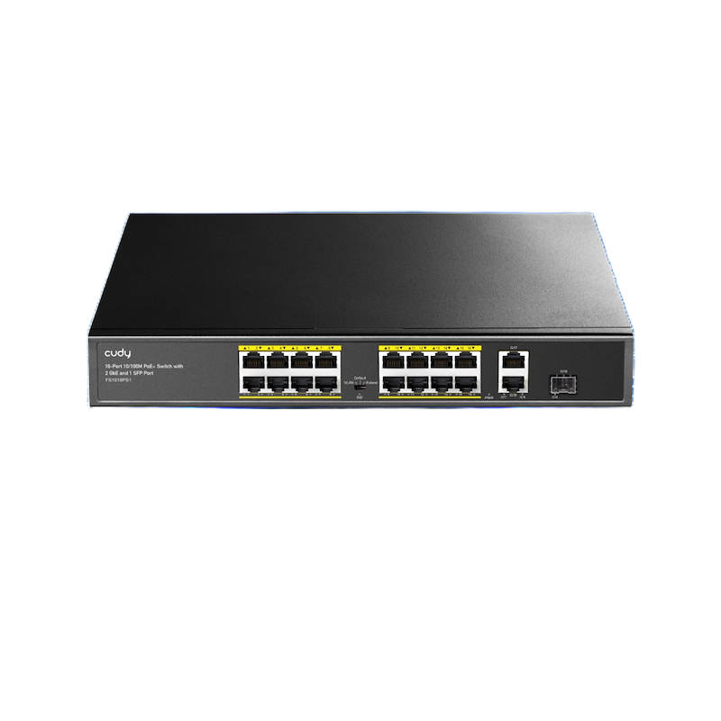 Picture of Cudy FS1018PS1 16-Port 10/100M PoE+ Switch with 2 Gigabit Uplink Ports & 1 SFP Port