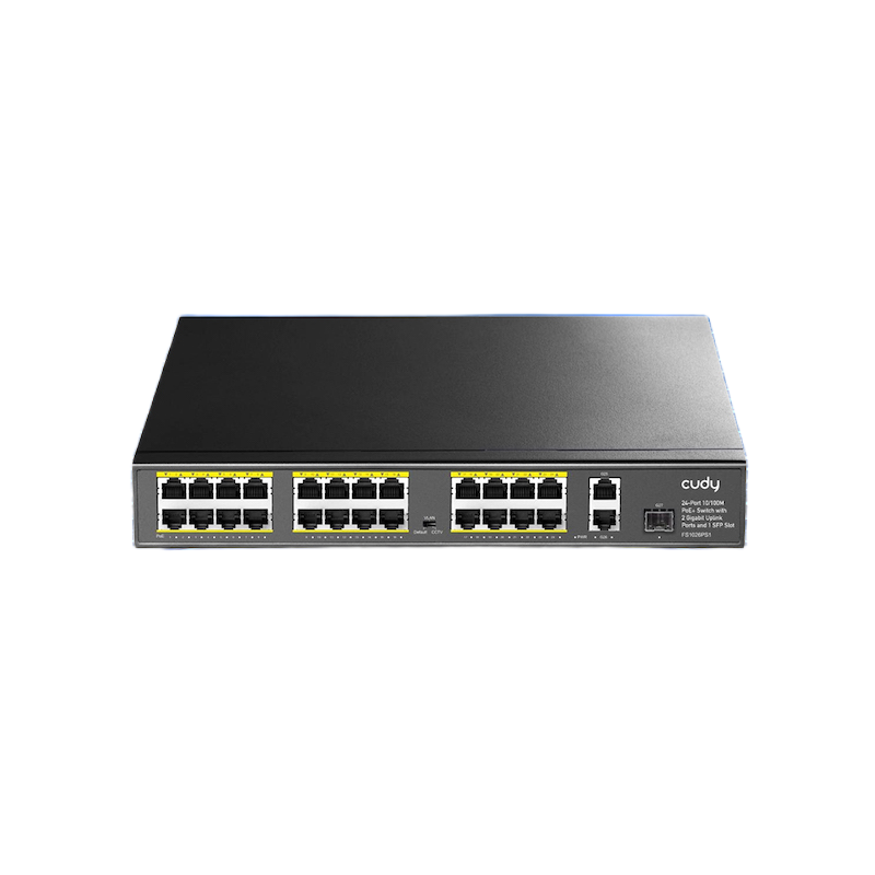 Picture of Cudy FS1026PS1 24-Port 10/100M PoE+ Switch with 2 Gigabit Uplink Ports and 1 SFP Slot