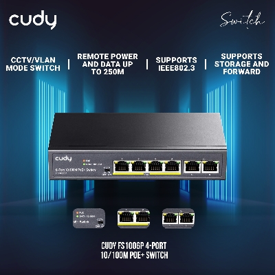 Picture of Cudy FS1006P 4-Port 10/100M PoE+ Switch