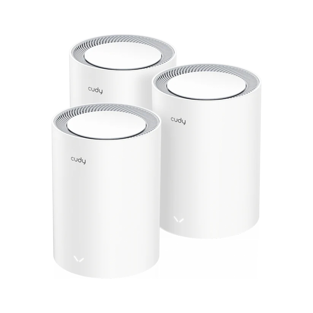 Picture of Cudy M3000 (White) 3-Pack AX3000 2.5G Dual Band Wi-Fi 6 Mesh System Router- 4-Stream Dual-Band Wi-Fi 6 - 2402 Mbps + 574 Mbps Wi-Fi 1 - 200 Connected Devices - Multi-Band Simultaneous Backhaul -  Cudy App, Cloud Control Share