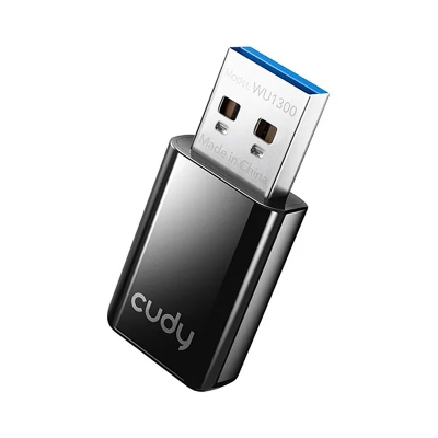 Picture of CUDY WU1300 AC1300 Dual Band Wireless Mini USB WiFi Adapter -  2.4GHz 400Mbps + 5GHz 867Mbps Wireless Speed - Supports 64/128-bit WEP, WPA/WPA2, and WPA-PSK/ WPA2-PSK (TKIP/AES) Encryption - Free Driver and auto Installation - 802.11ac/n/b/g Standard