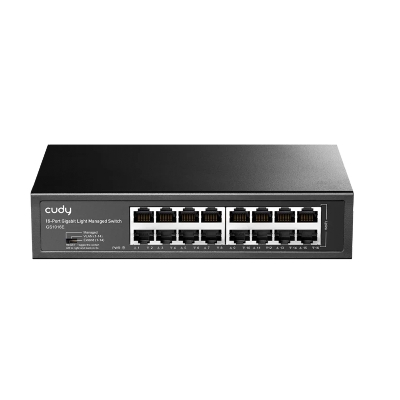 Picture of CUDY GS1016E 16-Port Gigabit Light Managed Switch - 16× GbE Port - Web Management, SNMP - VLAN (802.1Q/MTU/Voice/Port-Based) - Port Mirror, Static Aggregation, etc - Managed/VLAN/Extend Preset Modes