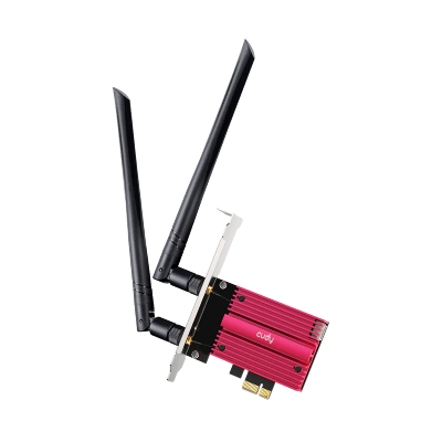 Picture of Cudy WE3000S AX5400 V2 Wi-Fi 6E Bluetooth 5.3 PCI-E Adapter - Tri-Band Wi-Fi 6E - 2.4 Gbps + 2.4 Gbps + 574 Mbps WiFi - Bluetooth 5.3 - Intel AX210 Module - Detachable Antennas on Magnetic Base