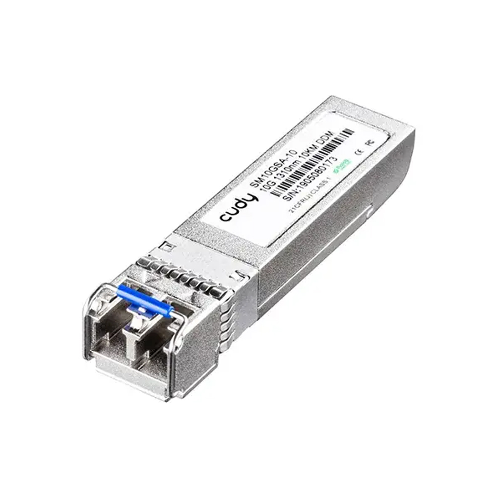 Picture of Cudy SM10GSA-10 10Gbps Single Mode LC SFP+ Module - Supports 10/100 Mbps Fast Ethernet – Compatible with 10BASE-T and 100BASE-TX standards - Hot-Pluggable SFP Module – Easy installation and replacement in SFP slots