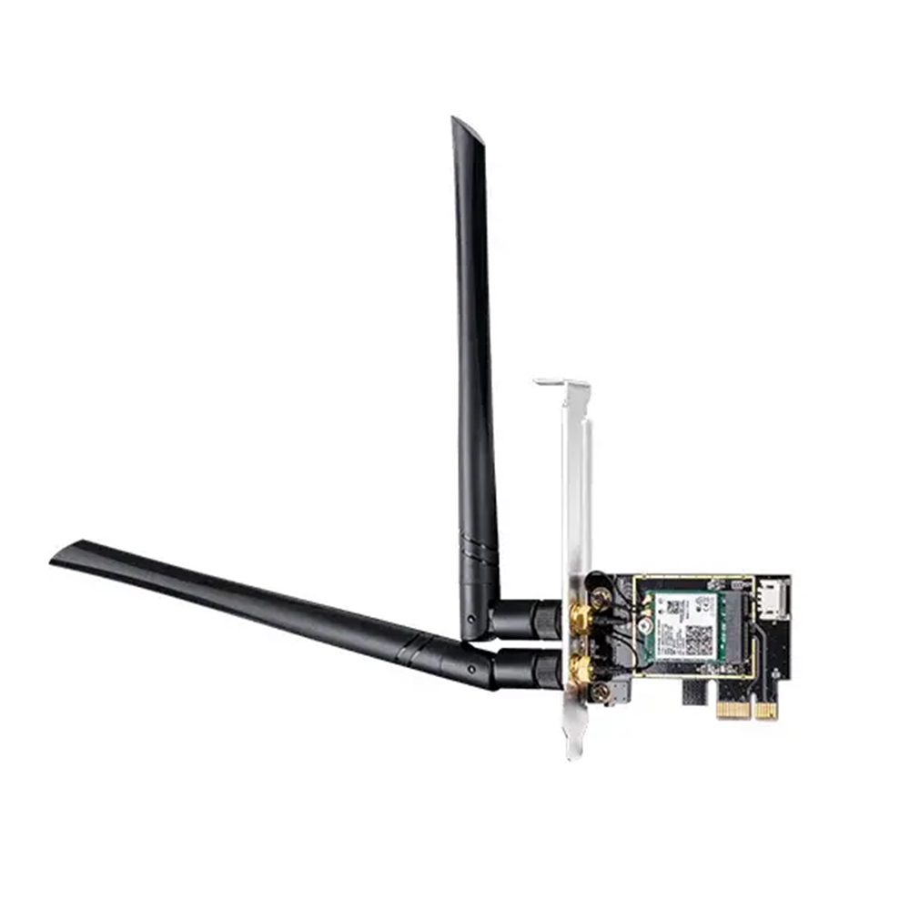 Picture of CUDY WE3000 V2 - Tri Band AX5400 Mbps WiFi 6E PCIe & Bluetooth 5.2 Adapter - Tri-Band Wi-Fi 6E - 2.4 Gbps + 2.4 Gbps + 574 Mbps WiFi - Bluetooth 5.3 - Works on Windows 10/11 - Intel AX210 Module