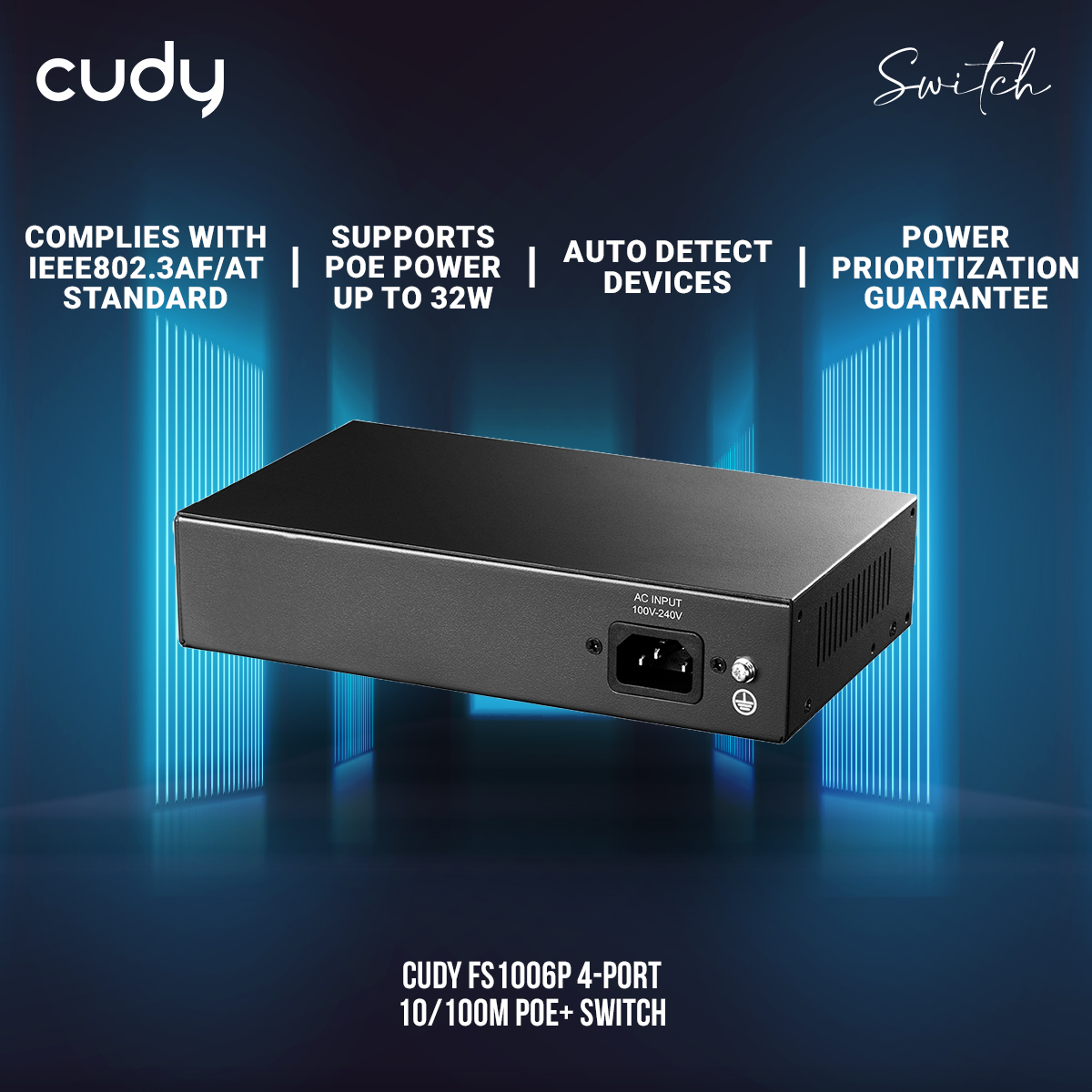 Picture of Cudy FS1006P 4-Port 10/100M PoE+ Switch