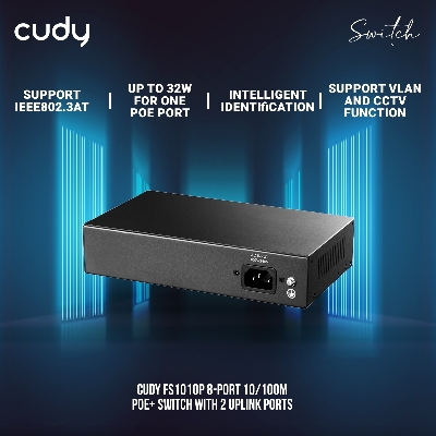 Picture of Cudy FS1010P 8-Port 10/100M PoE+ Switch with 2 Uplink Ports