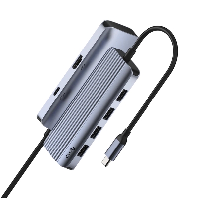 Picture of CUDY UH500 6-In-1 HDMI 4K USB-C Hub - HDMI 1.4, Upstream PD USB-C Male (5 Gbps), USB-A 3.2 Gen 1 (5 Gbps), USB-C Receiving 100W PD, PC / Mac / iPad / iPhone / Android / Nintendo - 6-In-1 HDMI 4K USB-C Hub
