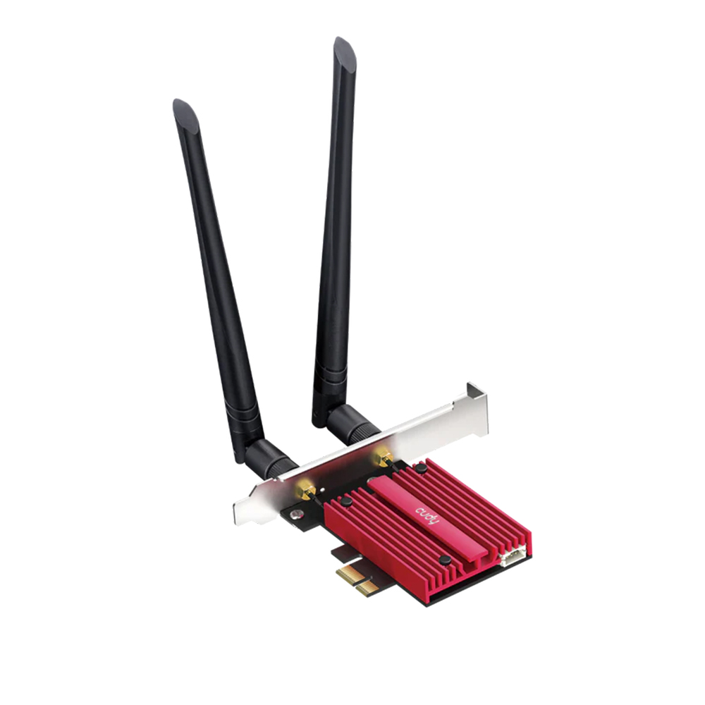 Picture of Cudy WE3000S AX5400 V2 Wi-Fi 6E Bluetooth 5.3 PCI-E Adapter - Tri-Band Wi-Fi 6E - 2.4 Gbps + 2.4 Gbps + 574 Mbps WiFi - Bluetooth 5.3 - Intel AX210 Module - Detachable Antennas on Magnetic Base