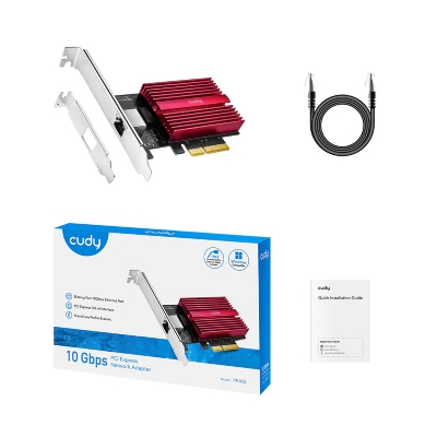 Picture of CUDY PE10G 10 Gbps PCI-E Ethernet Adapter - 10 Gbps Ethernet Port - 10G/5G/2.5G/1G/100M/10M - Wake on LAN, Flow Control - PC, Servers, Synology NAS, etc - Windows, Linux, DSM, etc