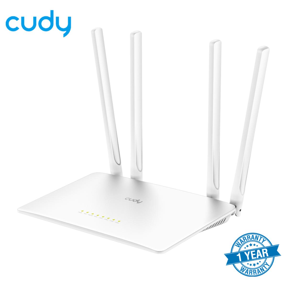 Picture of Cudy WR1200 AC1200 Dual Band Smart Wi-Fi Router - 5dBi High Gain Antennas - 867Mbps at 5GHz and 300Mbps at 2.4GHz - White