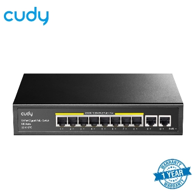 Picture of Cudy GS1010PE 8-Port 10/100/1000M PoE+ Switch with 2 Gigabit Uplink Ports