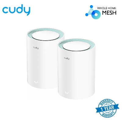Picture of Cudy M1300 (2-Pack) AC1200 Dual Band Whole Home Wi-Fi Mesh System - 867Mbps on 5GHz and 300Mbps on 2.4GHz - 2 Gigabit Ethernet Ports - White