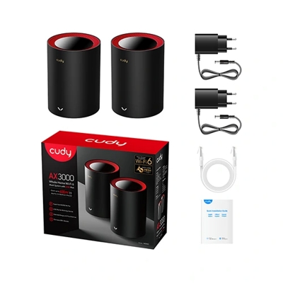 Picture of CUDY M3000 (2-Pack) AX3000 2.5G Dual Band Wi-Fi 6 Mesh System Router