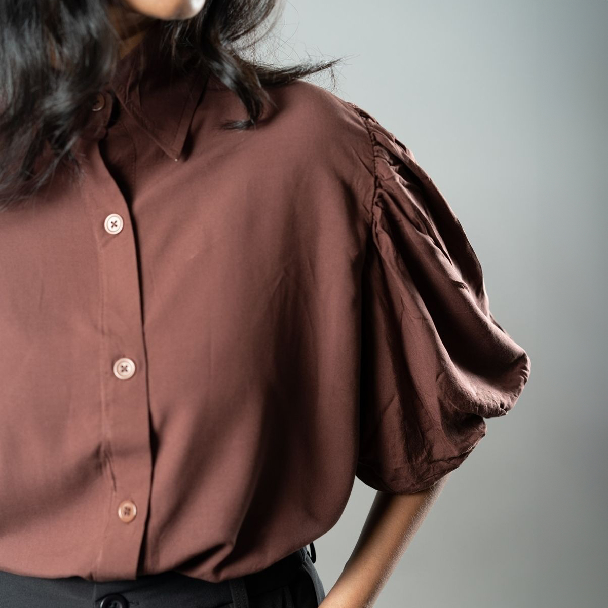 Picture of Mad Koffee Airy Drapes Shirt Top for Women – Rust