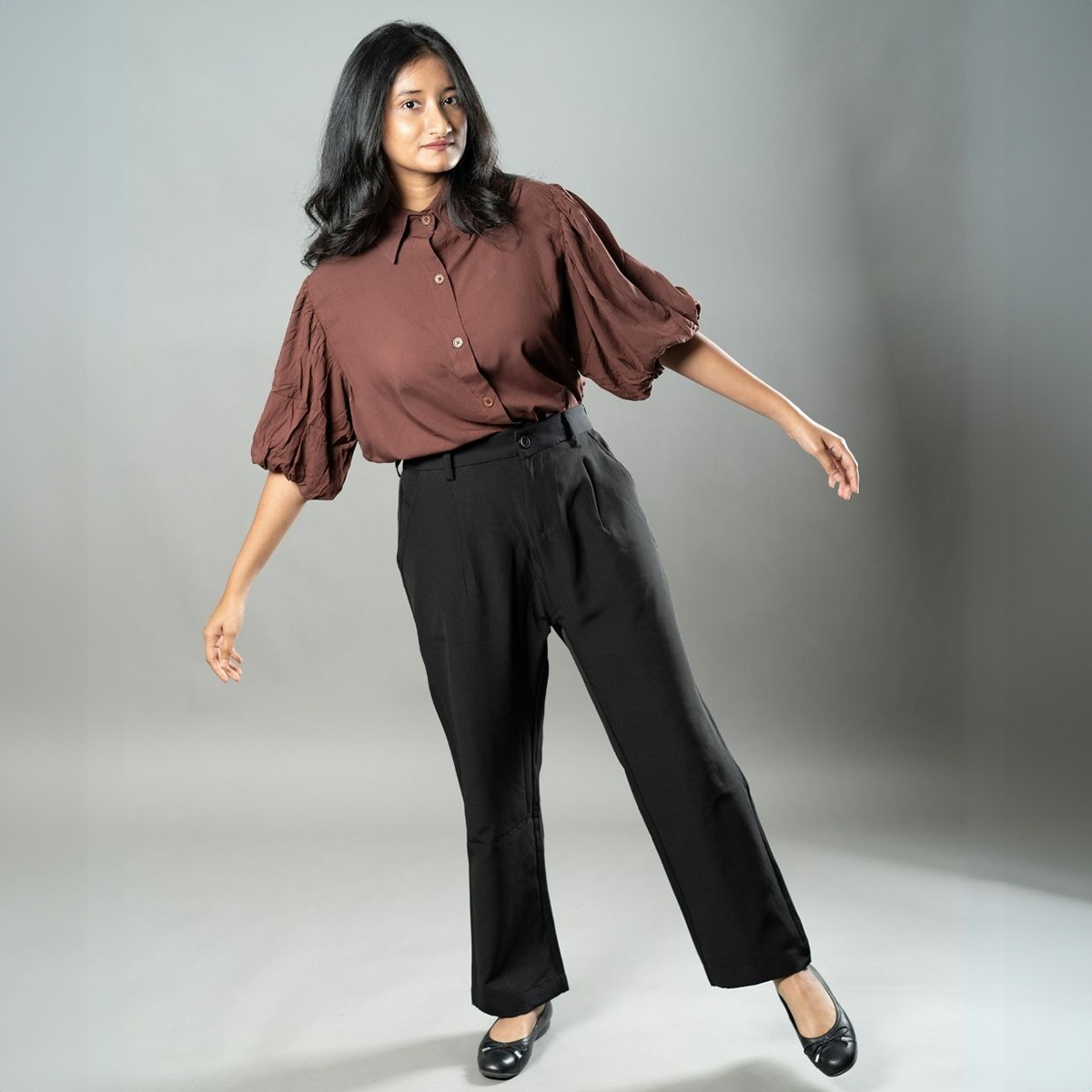 Picture of Mad Koffee Airy Drapes Shirt Top for Women – Rust