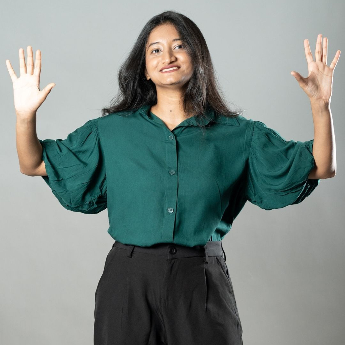 Picture of Mad Koffee Airy Drapes Shirt Top for Women – Forest