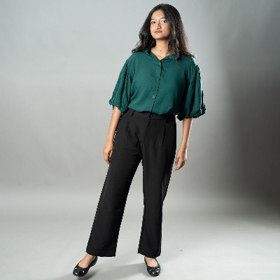 Picture of Mad Koffee Airy Drapes Shirt Top for Women – Forest