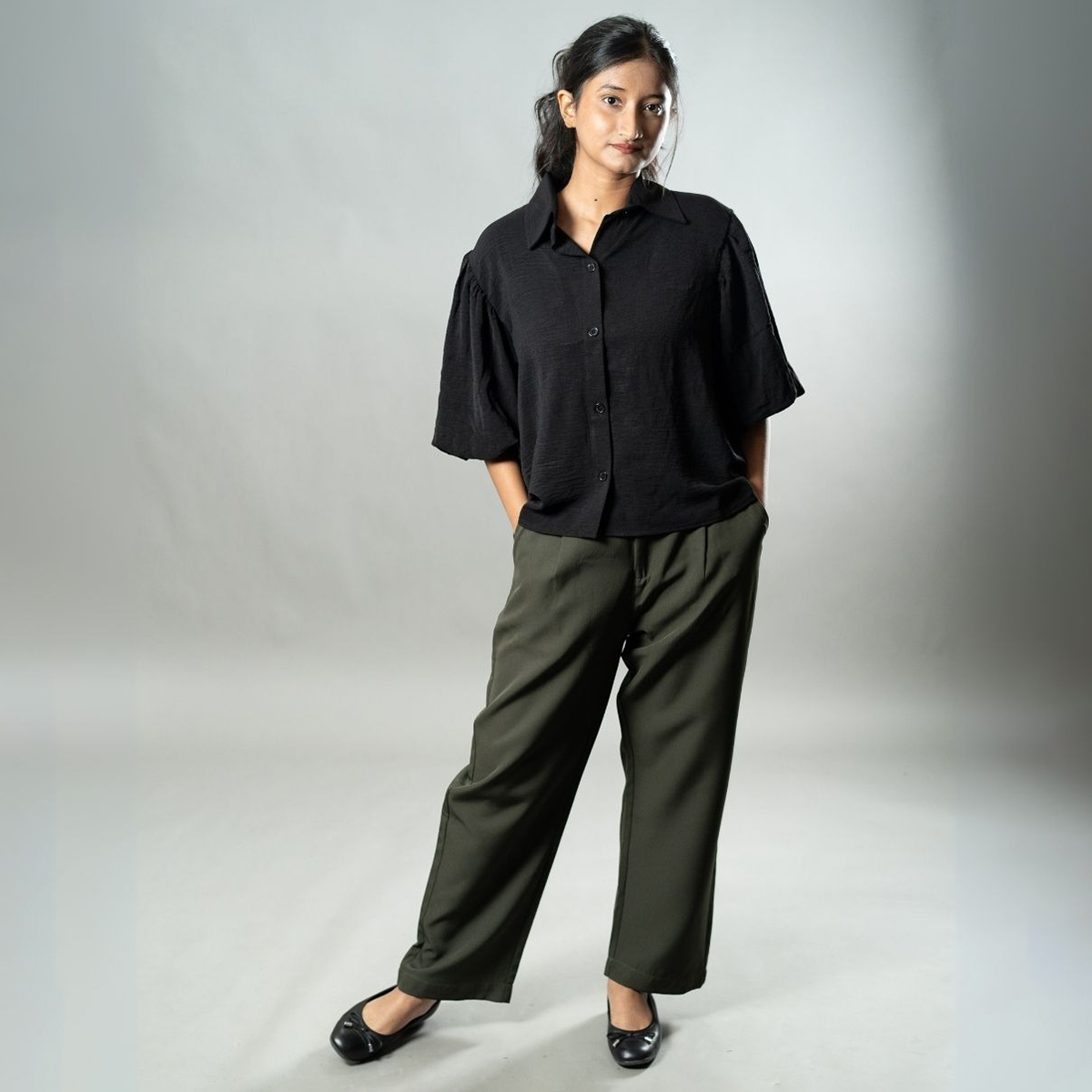 Picture of Mad Koffee Airy Drapes Shirt Top for Women – Eclipse