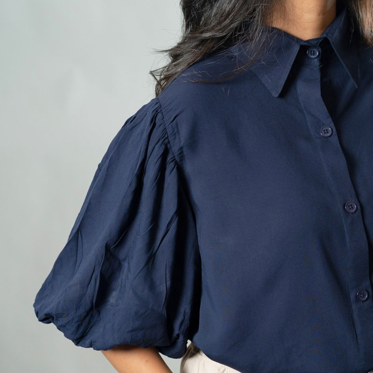 Picture of Mad Koffee Airy Drapes Shirt Top for Women – Deep Sea