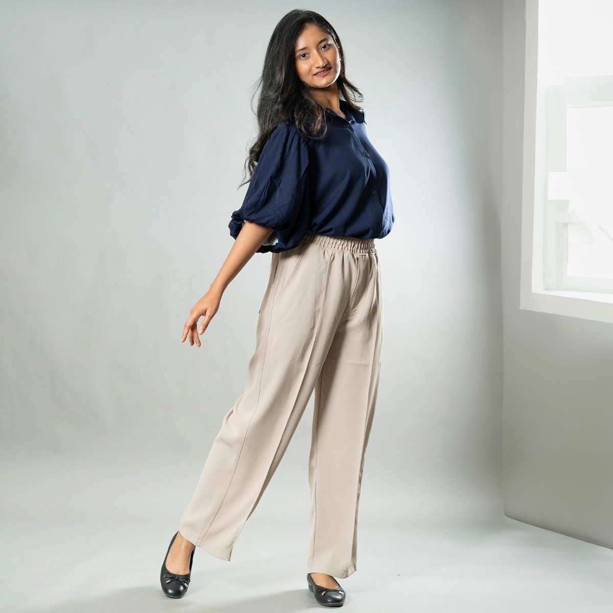 Picture of Mad Koffee Airy Drapes Shirt Top for Women – Deep Sea