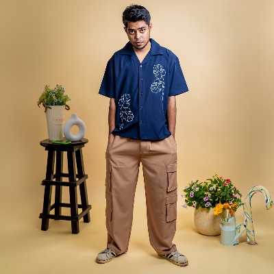 Picture of Mad Koffee Men’s Embroidery Cuban Shirts — Midnight Navy