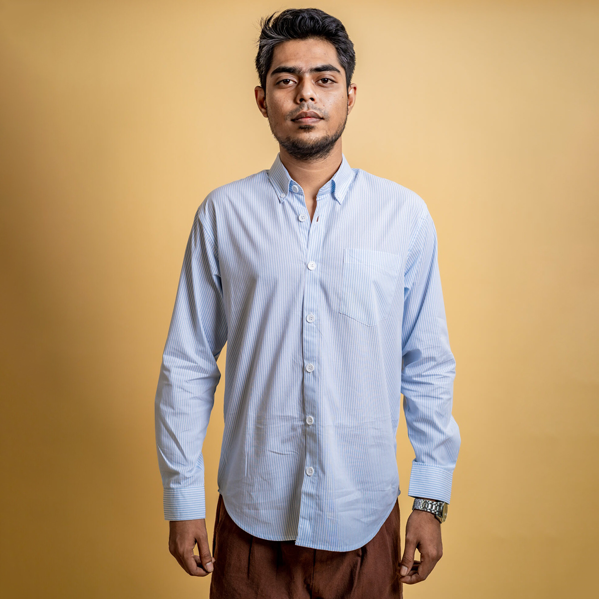 Picture of Mad Koffee Men’s AirLight Button-down Shirts – Light Blue Stripes