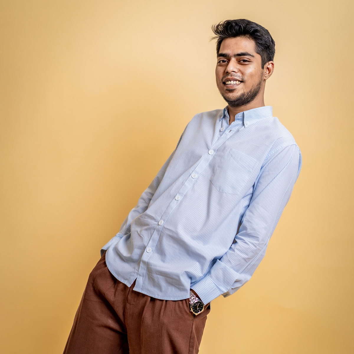 Picture of Mad Koffee Men’s AirLight Button-down Shirts – Light Blue Stripes