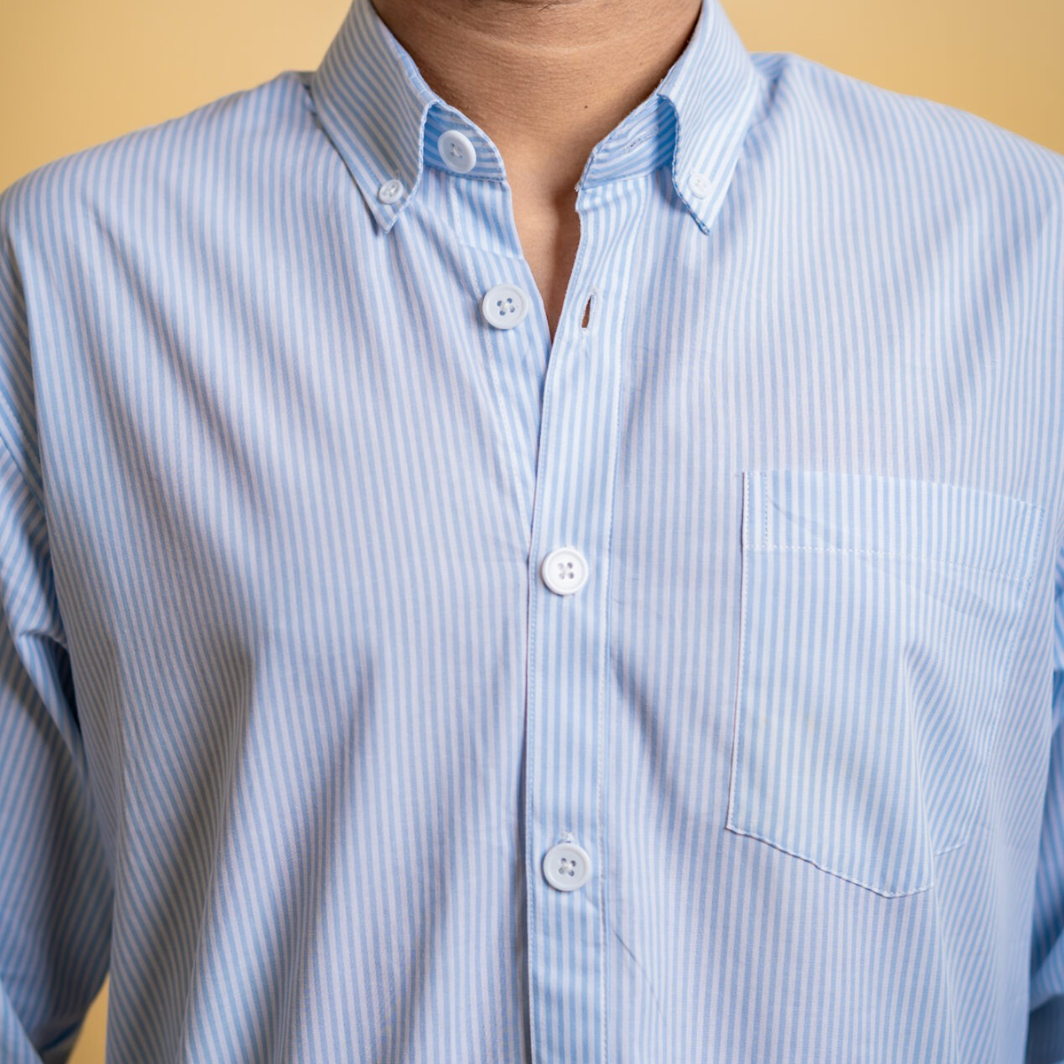 Picture of Mad Koffee Men’s AirLight Button-down Shirts – Light Blue Stripes