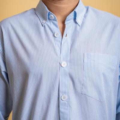 Picture of Mad Koffee Men’s AirLight Button-down Shirts – Light Blue Stripes