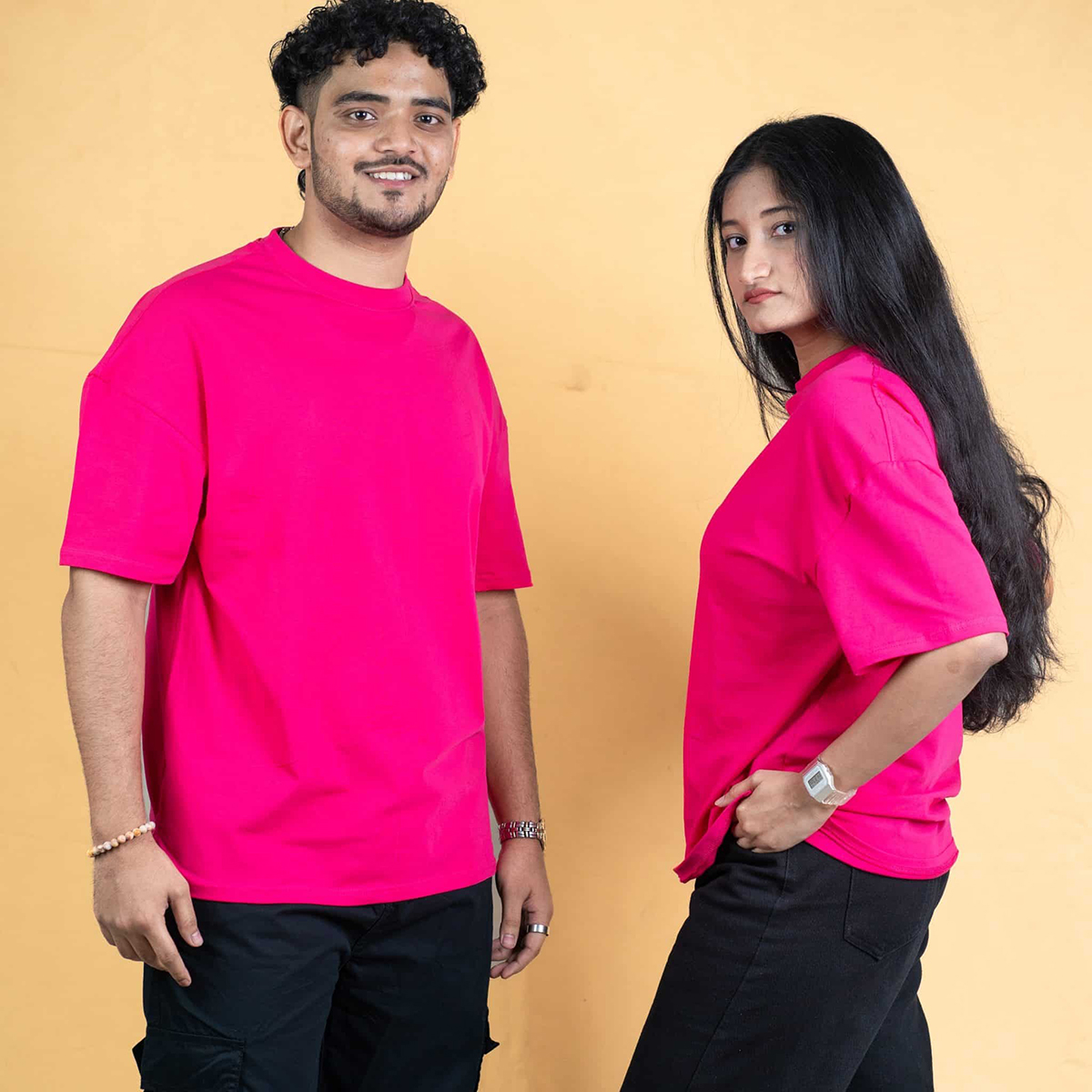 Picture of Mad Koffee Oversized Drop Shoulder T-Shirt – Onek Hot Pink
