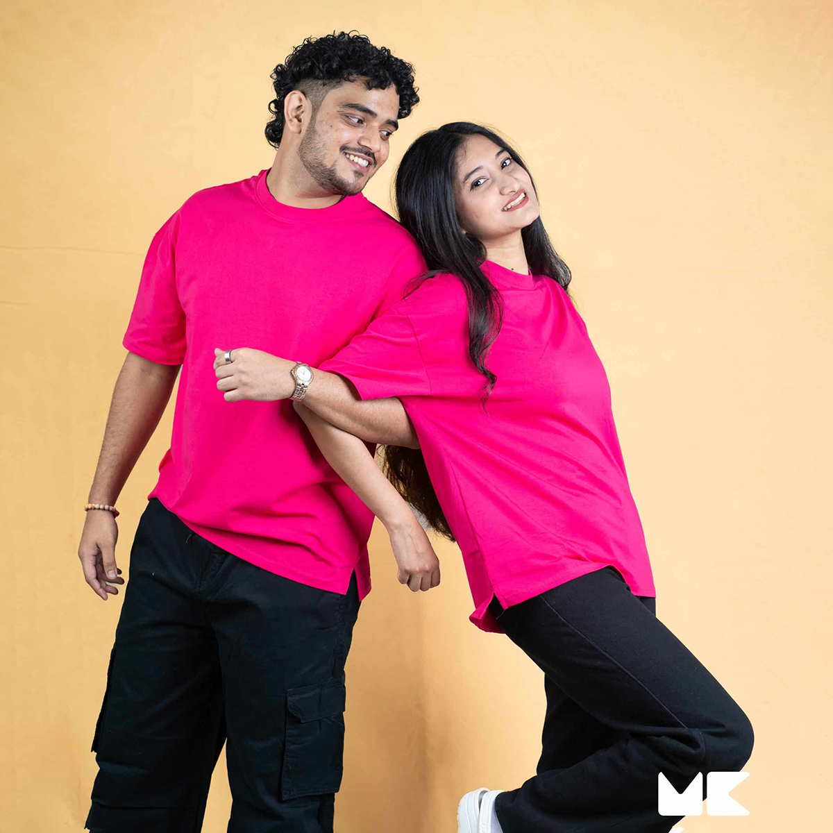 Picture of Mad Koffee Oversized Drop Shoulder T-Shirt – Onek Hot Pink