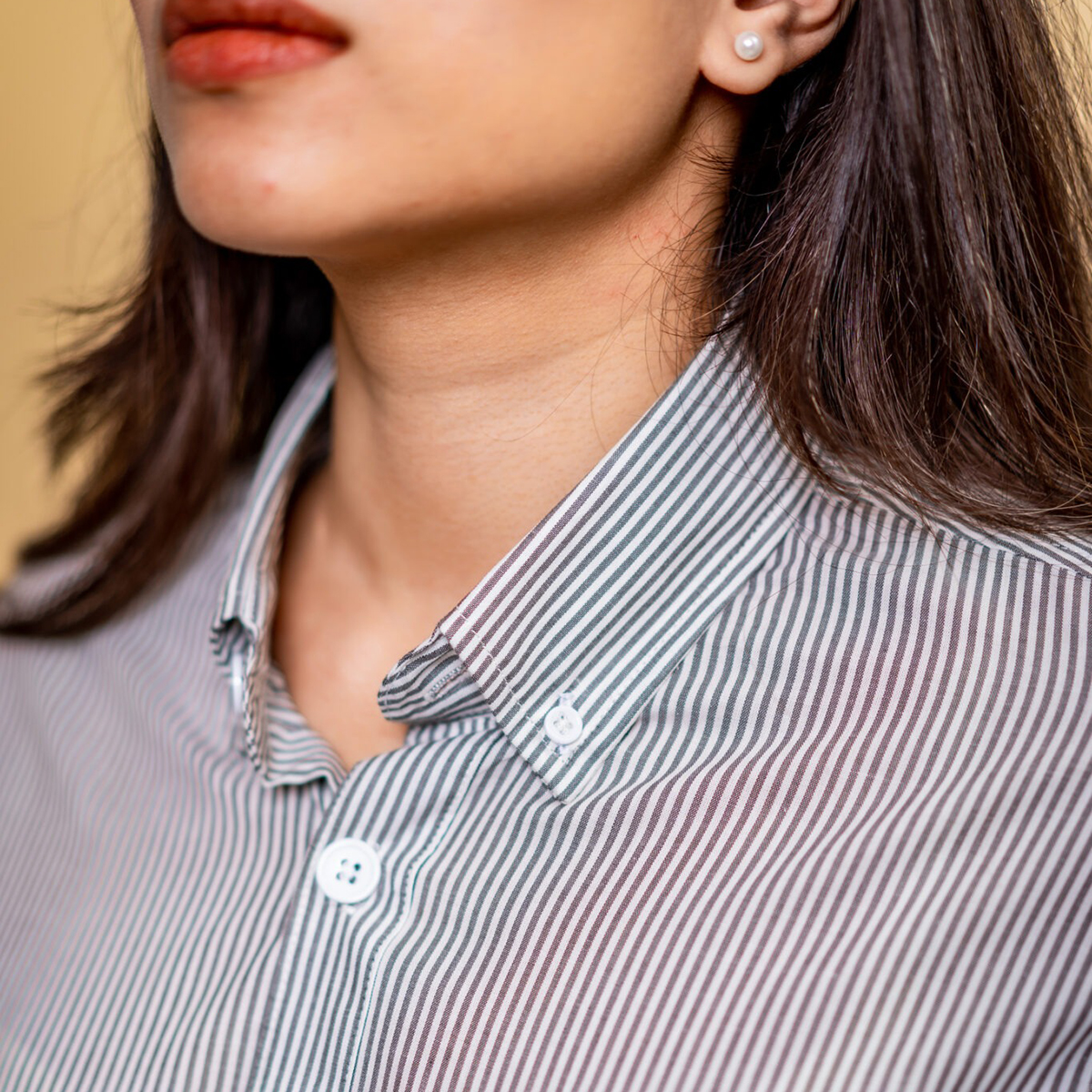 Picture of Mad Koffee Women’s AirLight Button-down Shirts – Grey Striped