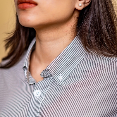 Picture of Mad Koffee Women’s AirLight Button-down Shirts – Grey Striped