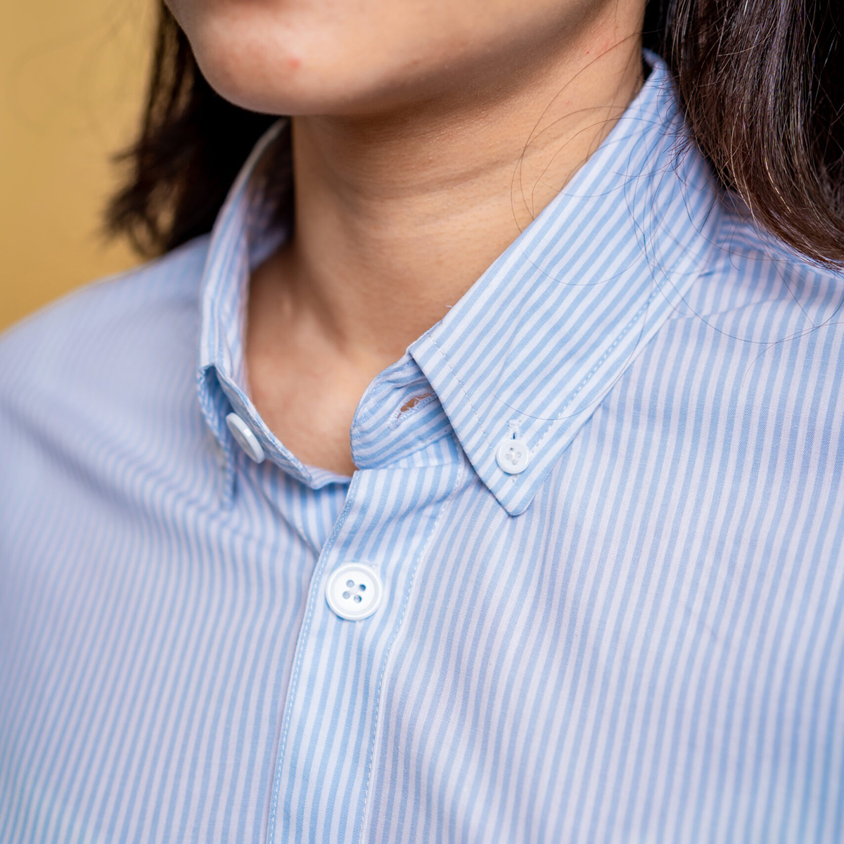 Picture of Mad Koffee Women’s AirLight Button-down Shirts – Light Blue Stripes