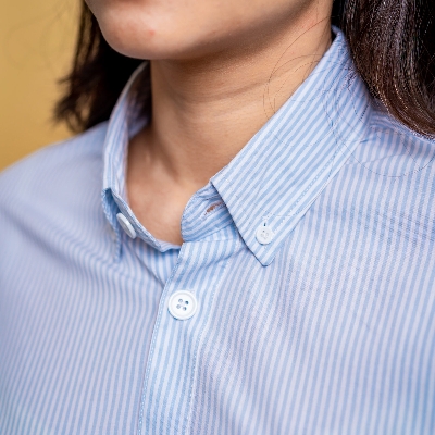 Picture of Mad Koffee Women’s AirLight Button-down Shirts – Light Blue Stripes