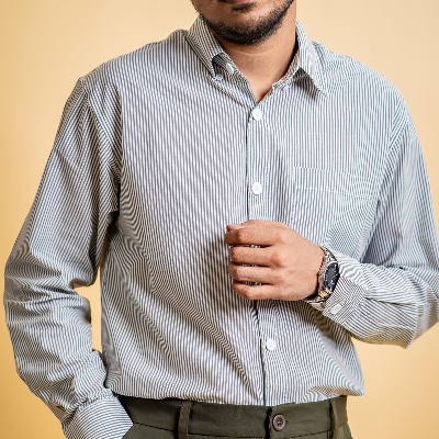 Picture of Mad Koffee Men’s AirLight Button-down Shirts – Grey Striped