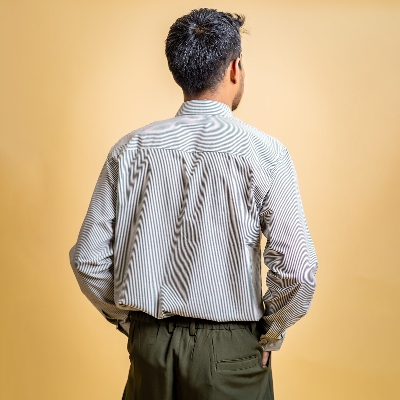 Picture of Mad Koffee Men’s AirLight Button-down Shirts – Grey Striped