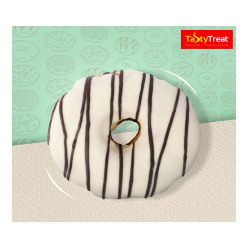 Picture of Donut White chocolate & Black zig