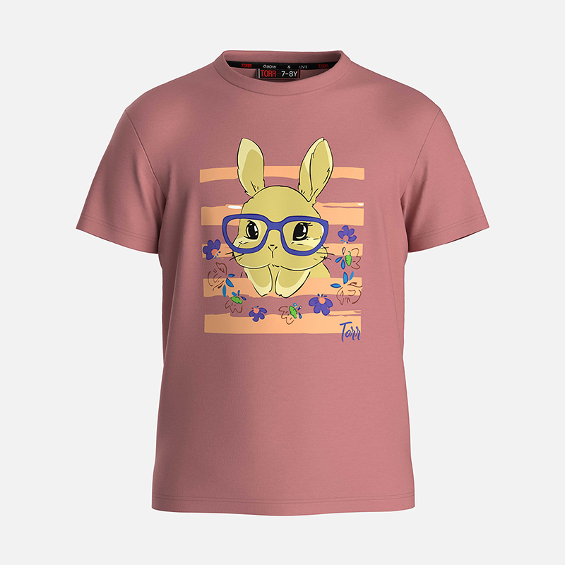 Picture of TORR Pink Solid Girl's T-shirt