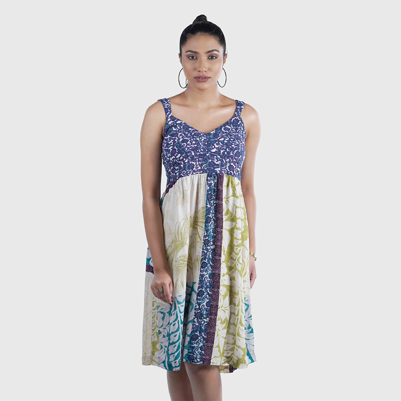 Picture of TORR Navy Aop Women's Long Top