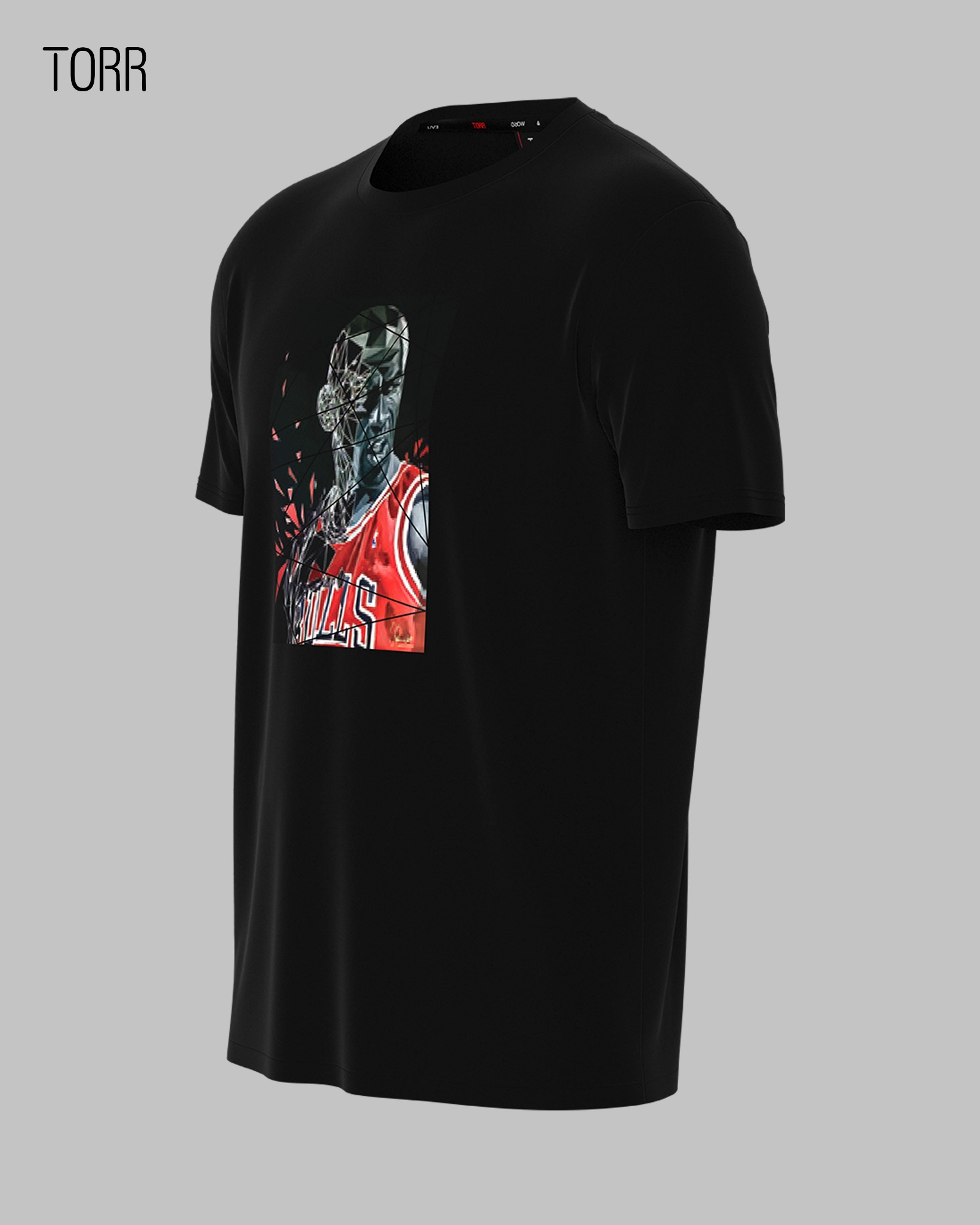 Picture of TORR Black Men's Activewear T-shirt