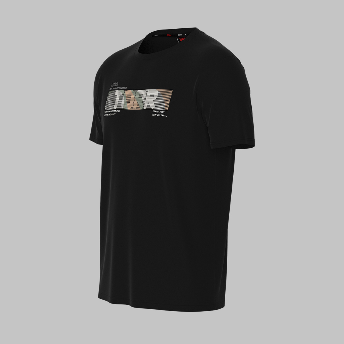 Picture of TORR Black Men's Activewear T-shirt