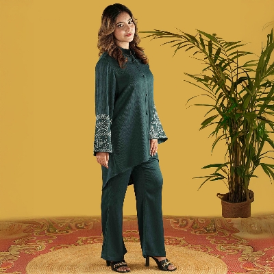 Picture of TORR Dark Green Women's Co-Ord Set