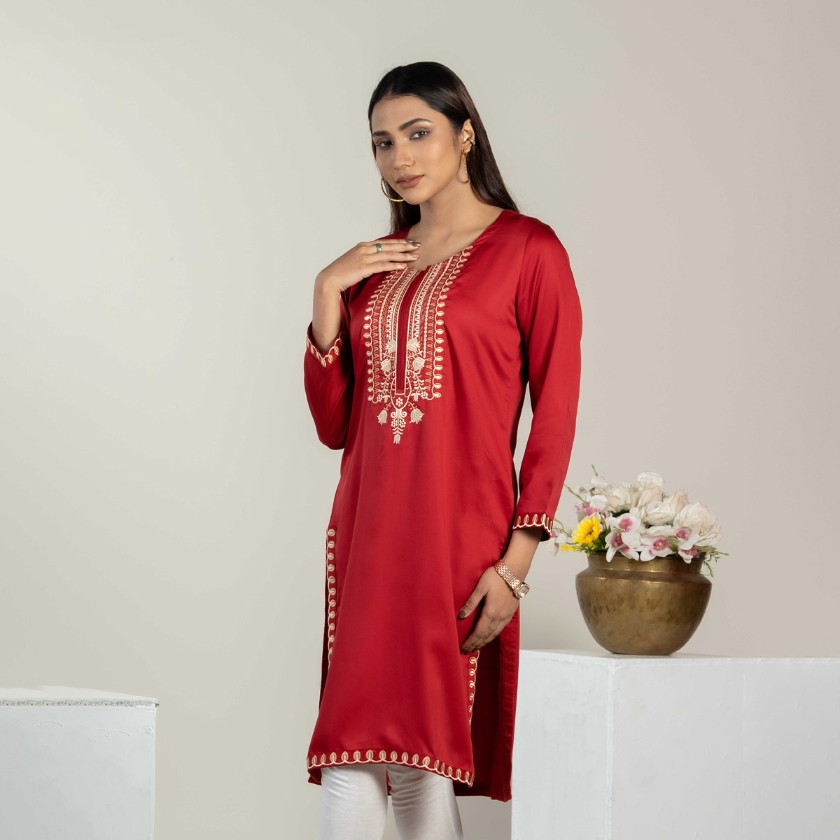 Picture of TORR Rio Red Ethnic Wear (01 Piece Kurti)