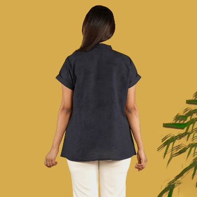 Picture of TORR Navy Blue Women's Crop Top